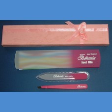 BOHEMIA Dárková sada - pinzeta + skleněná škrabka na paty 160/8mm a malý pilník 90/2mm Škrabka na paty